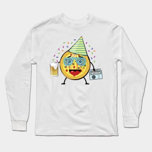 Pizza Character Party - Funny Illustration Long Sleeve T-Shirt